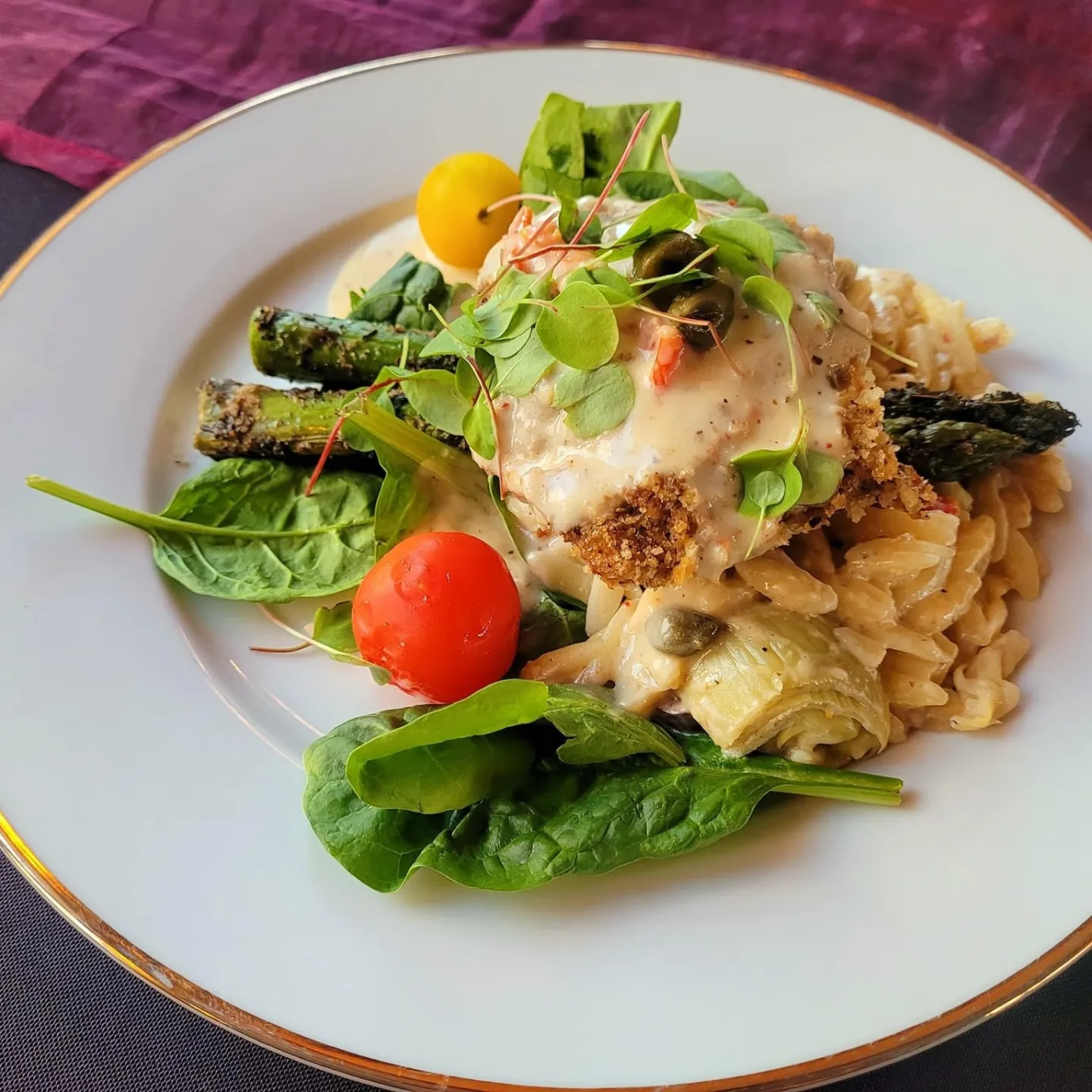a plate of food with broccoli