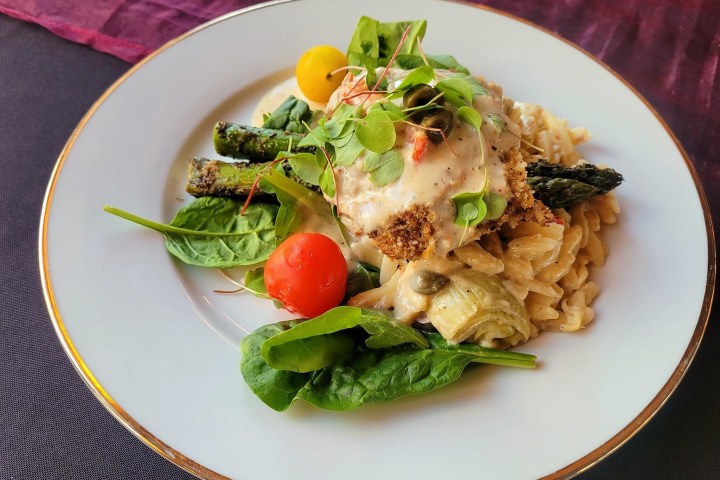 a plate of food with broccoli
